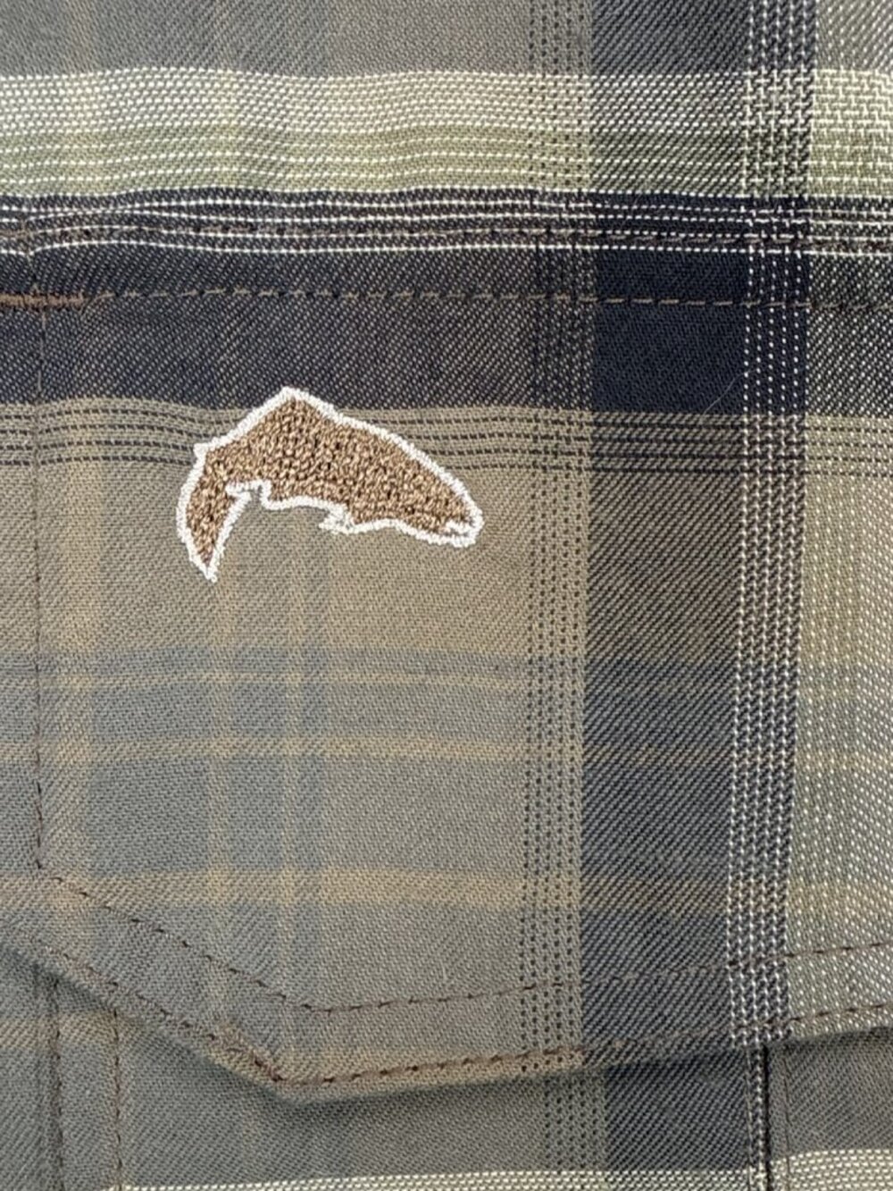 Simms Plaid Men's Medium Gray Lined Flannel Fishing Shirt - Picture 7 of 15